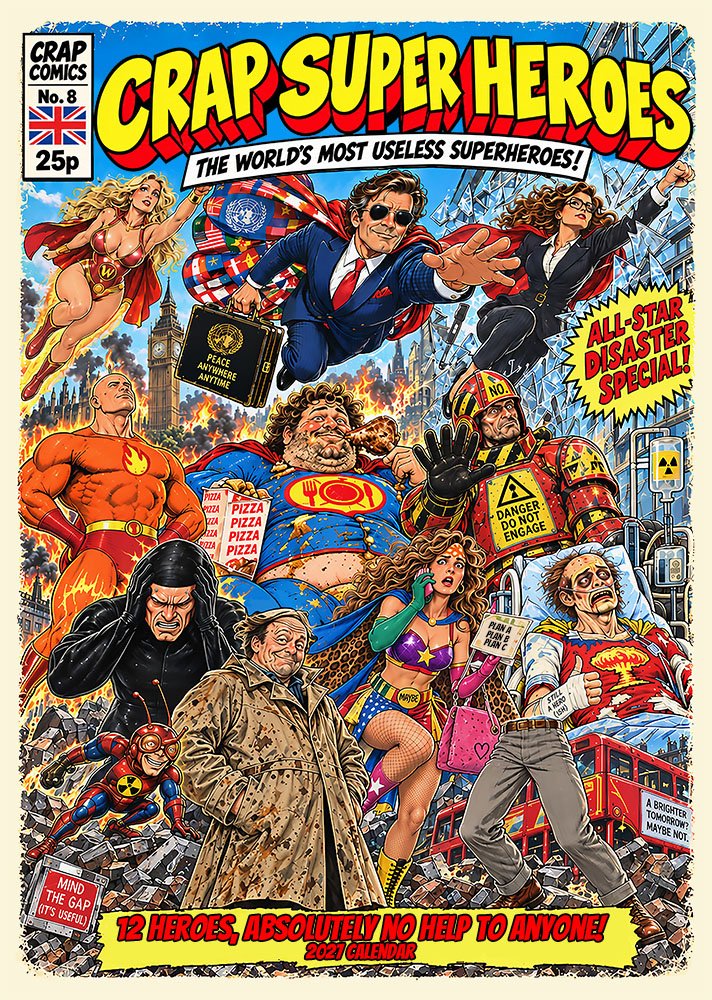 Crap Super Heroes 2026 calendar