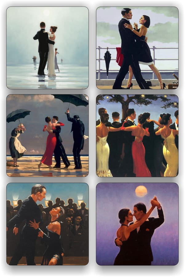 Dancing Vettriano's coaster set of six