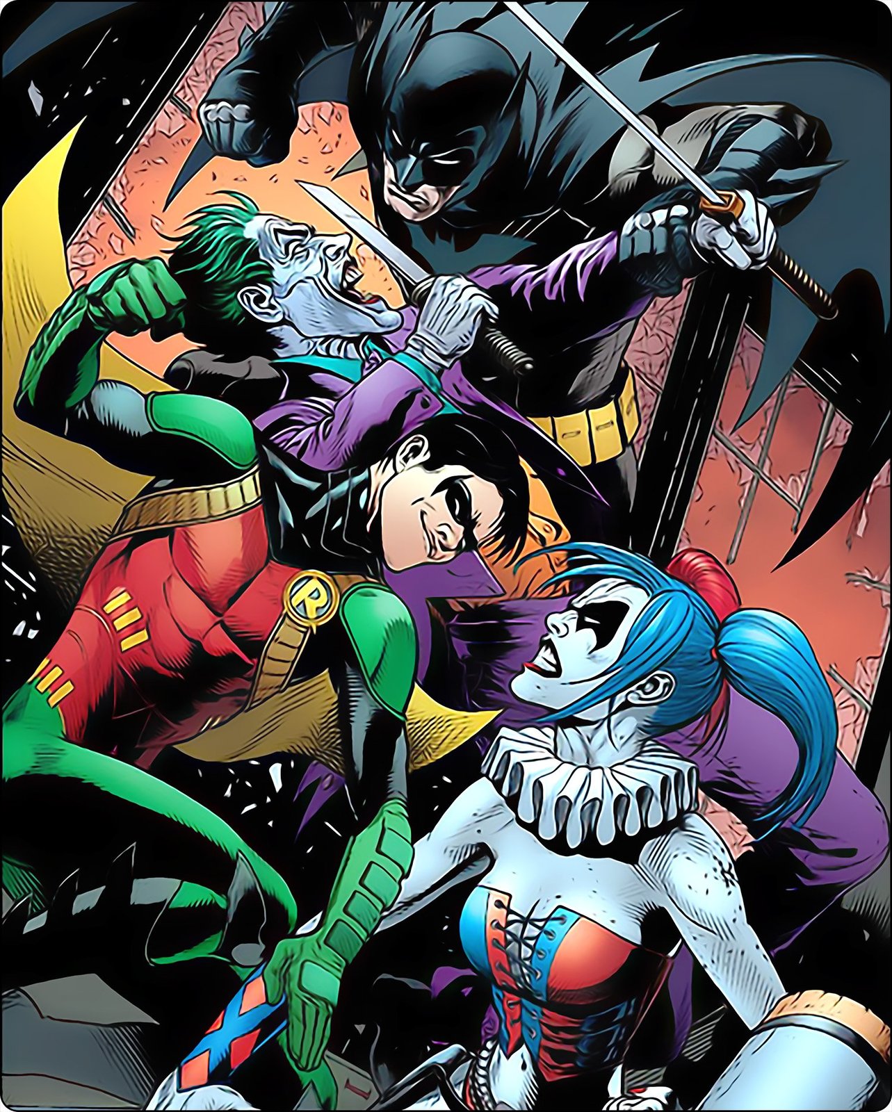 Batman, Robin, Joker & Harley Quinn