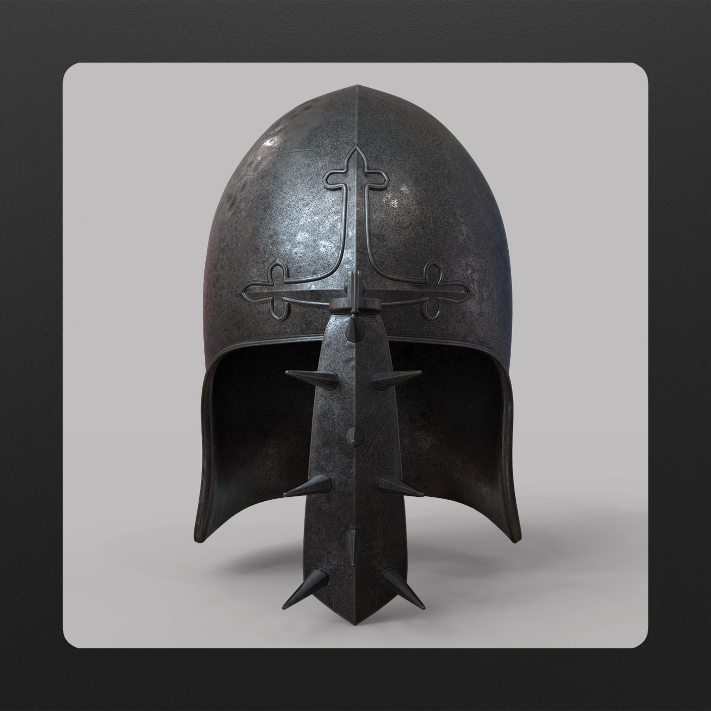 Barbute Helmet with Nasal Hinge