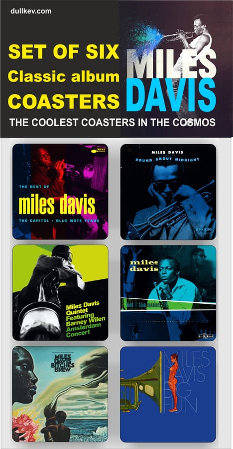 Miles Davis coaster set of six.