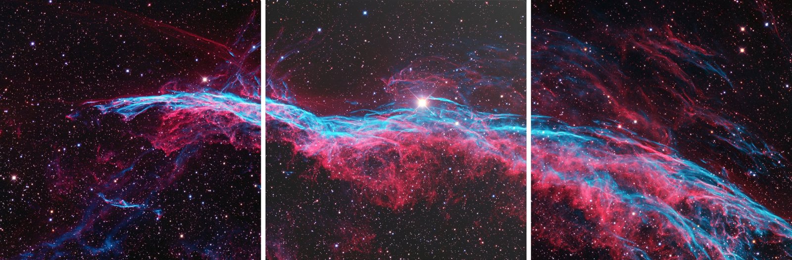 Veil Nebula — 3-Panel Set